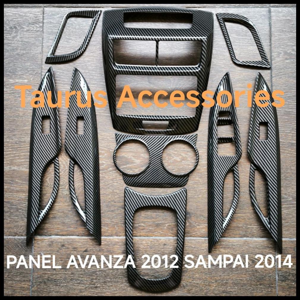 Panel Interior dashboard Dalam Mobil toyota All New Avanza/ Xenia/ 2012 2013 2014 motif carbon kayu 