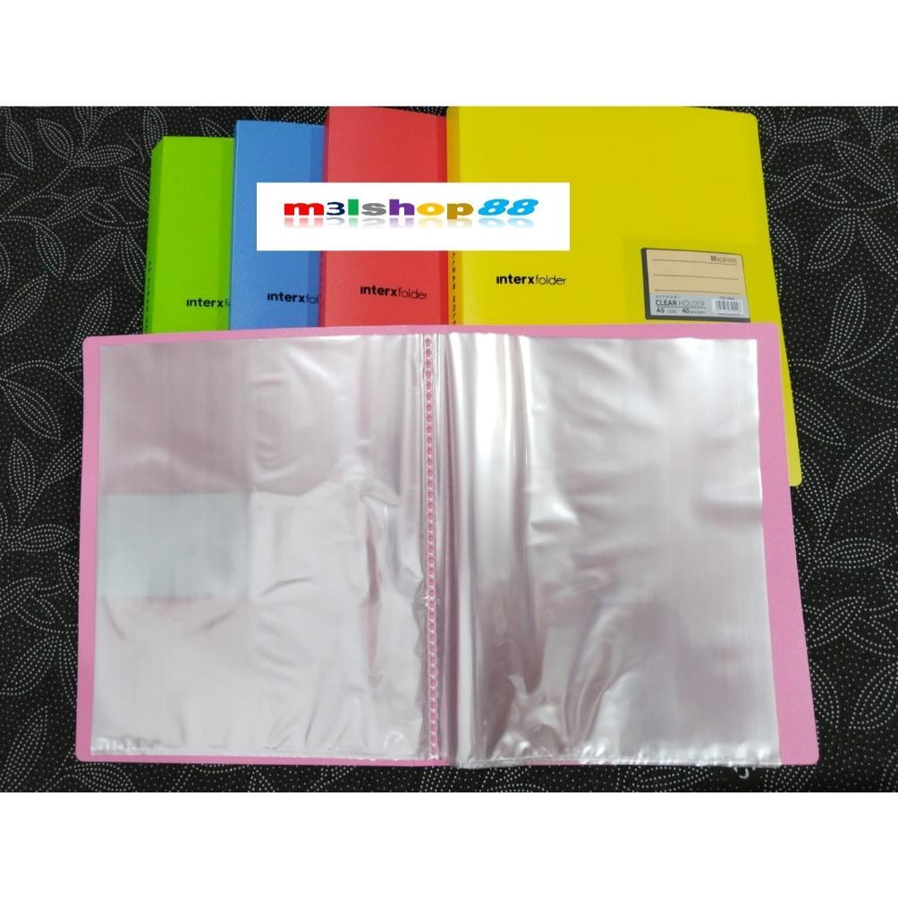Clear Holder Macarons A5  (19 x 24 cm ) 40 lembar Inter x folder-1 pcs