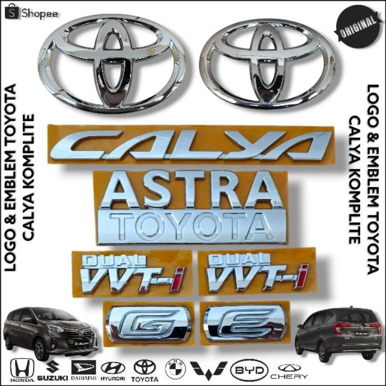 Logo & Emblem Toyota Calya Komplit Chrome Original/ Logo Emblem Toyota Calya Mobil Calya Original
