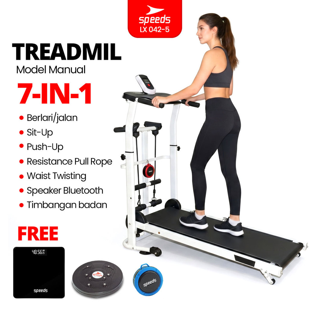 SPEEDS Sport Treadmill Manual Alat Fitness Olahraga Gym 7 In 1 Multifungsi Olahraga 042-5