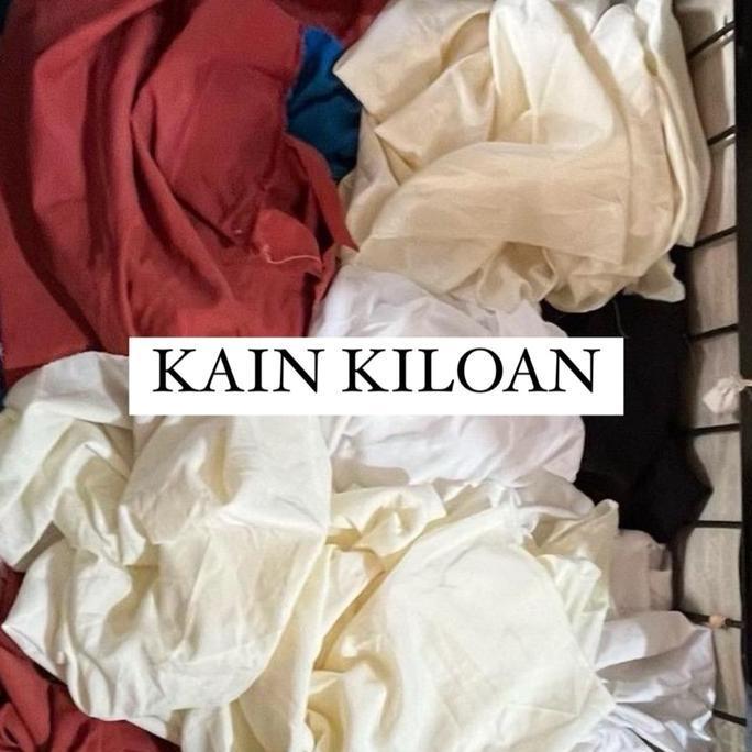 Nahen- Kain Kiloan Polos & Motif Random ( 1 Kg ) Shifon/ Satin/ Katun/ Kain Tebal - , Baju, Celana, 