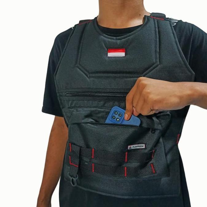 Tas Dada Rompi Motor Touring multifungsi kantong depan dobel besar pelindung dada serbaguna saku dep