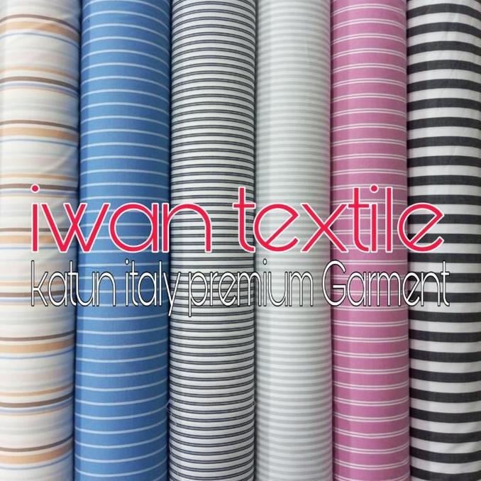 Nahen- Kain Katun Italy Salur / Kain Kemeja Salur / Kain Yanded Strip / Garis