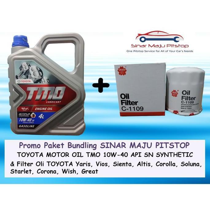 NEW Paket Oli Mobil TMO 10W-40 SN & Filter TOYOTA COROLLA SOLUNA STARLET