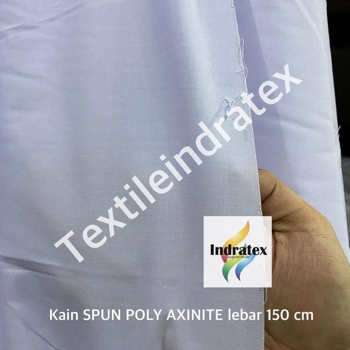 Nahen- ( Per 1 Meter ) Kain Spun Poly Axinite Polyester Tetoron Katun Tc Putih Kebiruan Lebar 150 Cm