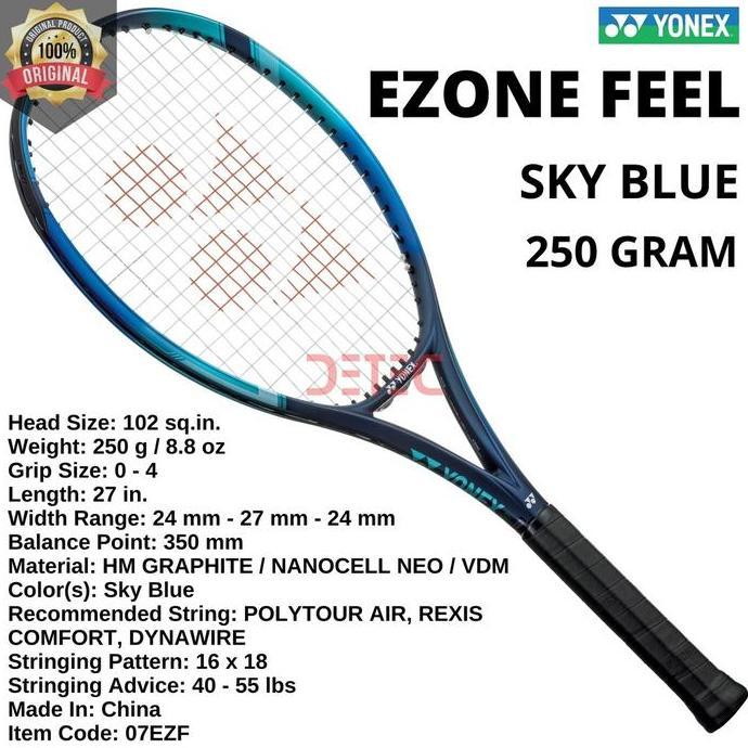 Yonex EZONE FEEL 102 250g Sky blue - raket tenis