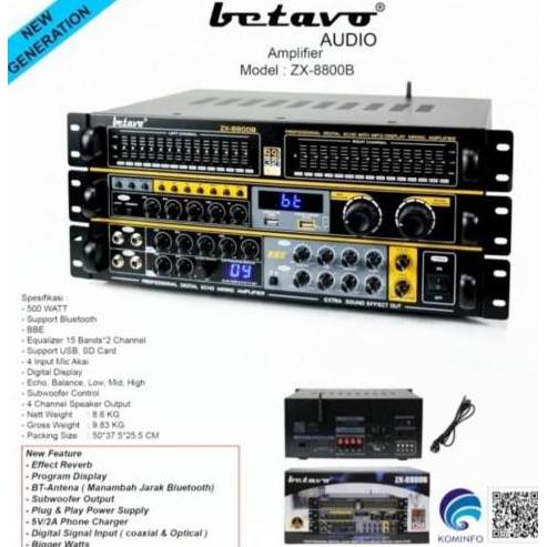 Power amplifier karaoke Betavo zx 8800 b / zx8800b / zx 8800b original