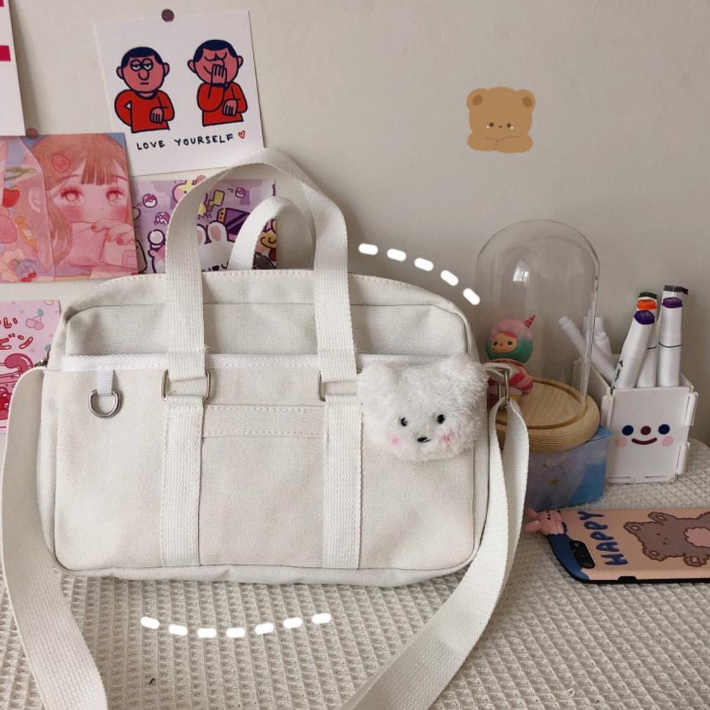 Tb-03 Tas Sekolah Jepang Selempang Wanita Import Seifuku Bag Pu Leather Putih Harga Termurah