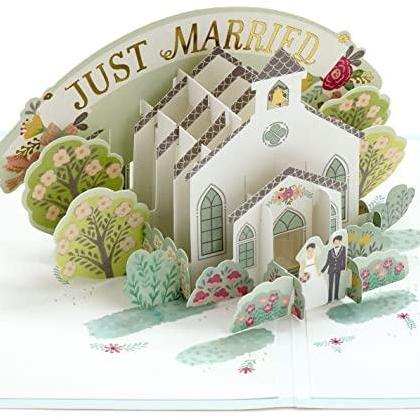 GREETING CARD- KARTU UCAPAN- HALLMARK- HAPPY WEDDING DAY- 3D POP-UP