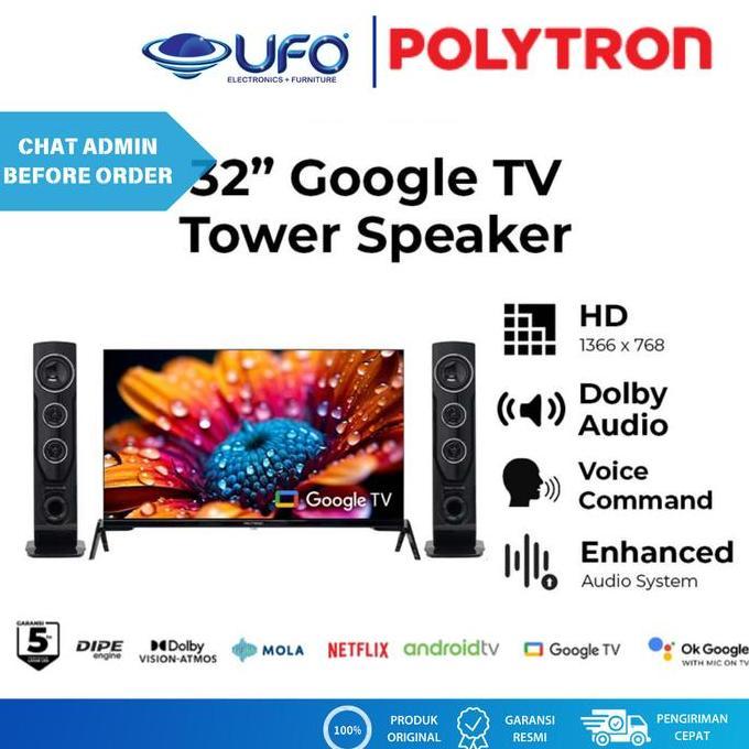 POLYTRON 32 INCH SMART GOOGLE TV CINEMAX SOUNDBAR PLD32TG5055