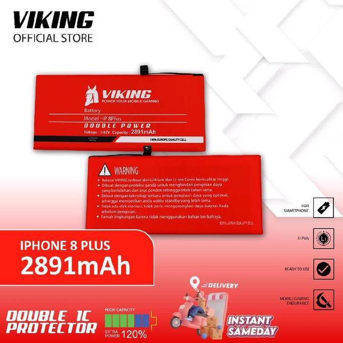 VIKING Baterai for Iphone 8 Plus Double Power