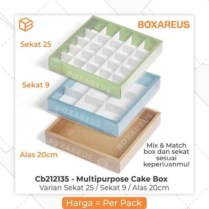 Box Nastar Pie Sekat Mika, Dus Kotak Sekat, Box Brownies | CB212135
