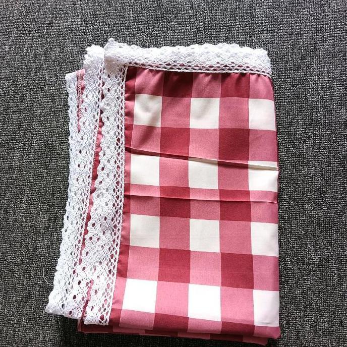 Taplak Meja Makan Ukuran 200 X 140 Cm Renda Motif Kotak Kotak Taplak Meja Makan Kain Katun