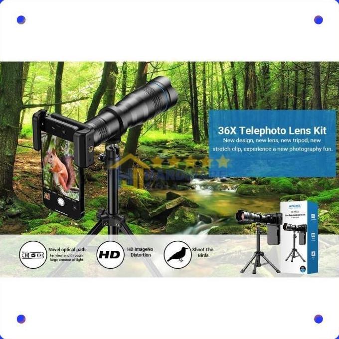 APEXEL Lensa Smartphone Telephoto Monocular Zoom 36X with Accessories