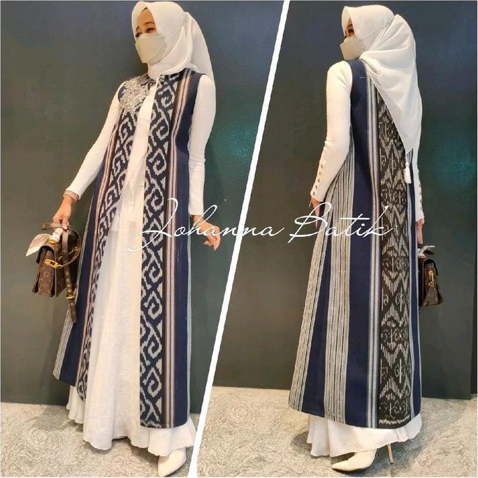 LIFESTYLE long outer tenun terbaru wanita - outer tenun wanita panjang Cardigan Muslim Baju Atasan K