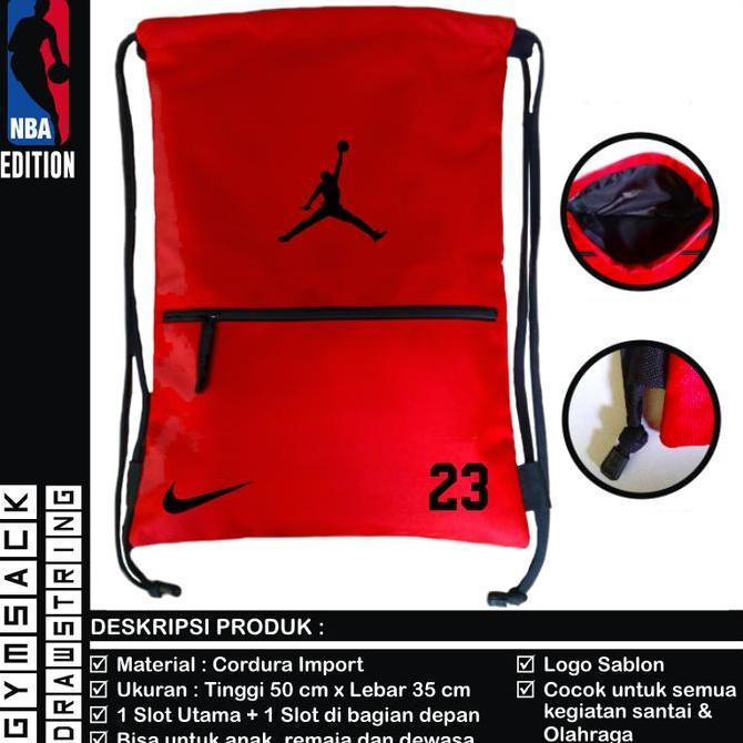 TAS RANSEL GYMSACK SERUT DRAWSTRING NBA JORDAN 23 LJ