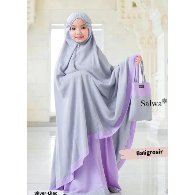 ORIGINAL MUKENA ANAK TANGGUNG KOMBINASI JUMBO TAZBIYA SALWA GRATIS TAS CANTIK