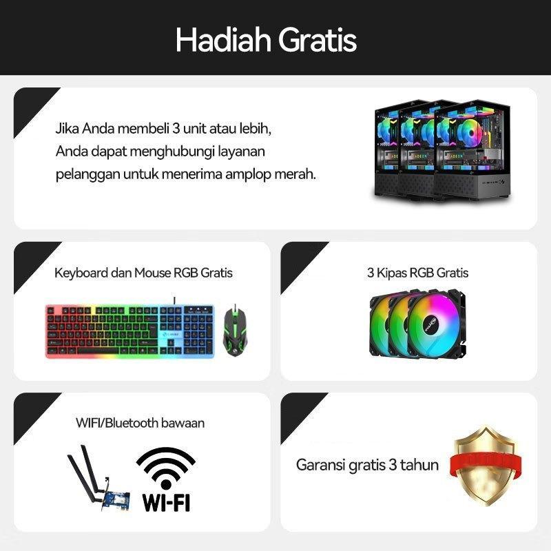 Acer Intel I5/I7 Pc Gaming Full Set 12-Inti Pc Gaming Full Set Rtx3050Vga Komputer Desktop, Kantor, 