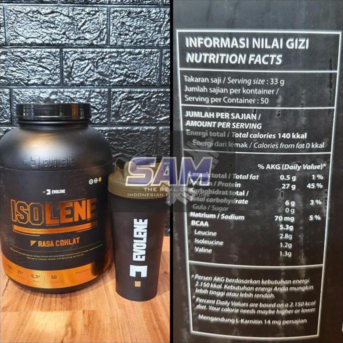 Suplemen Fitness Evolene Isolene 50 Sachet 1650 Gram Malang Whey Protein Isolate