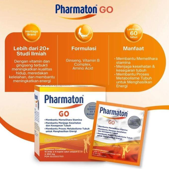 Higher- Pharmaton Go 6 Kaplet Kesehatan Tubuh Multivitamin Mineral Formula Multivitamins Parmaton Vi