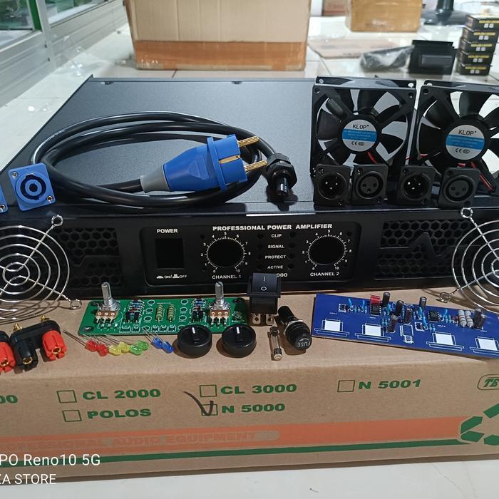 BOK POWER AMPLIFIER N5000 2 CHANEL 1.5U KOMPLIT AKSESORIS BAHAN TEBAL MODEL BUILT UP BOX N5000 LENGK