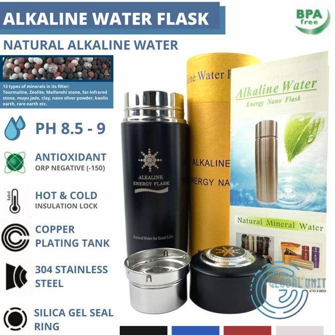 TERBARU - Stainless Steel Termos Air Alkaline / Botol Minum / Water Flask Bottle