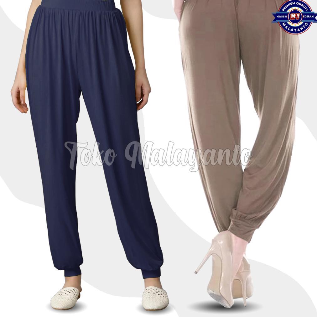 Kualitas Super New Celana Aladin Wanita Panjang Dalaman Inner Pants Gamis Celamis Polos Bahan Kaos S