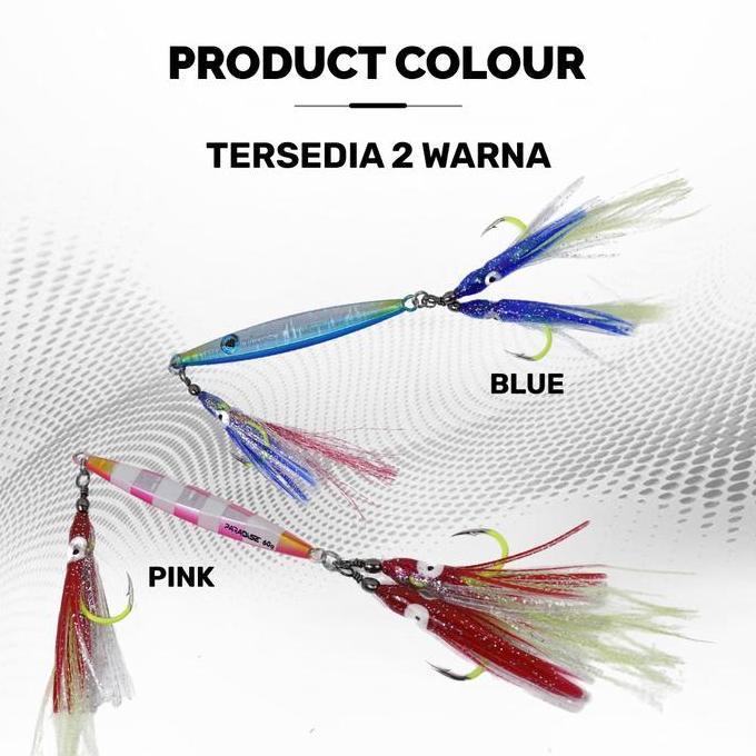 Lansungkirim- Paradise Ready To Strike Metal J Cumi Fish Lure Gid 60-120Gr - Jging Laut Glow In The 