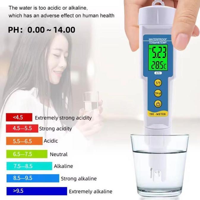 PH-986 3-in1 PH Meter TDS PH Meter Suhu Aquarium Acidometer Drink Water Quality Analyser