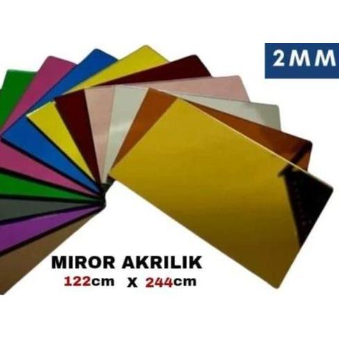 Acrylic Mirror Akrilik Lembaran 122x244 Silver / Emas Gold / Rose Gold