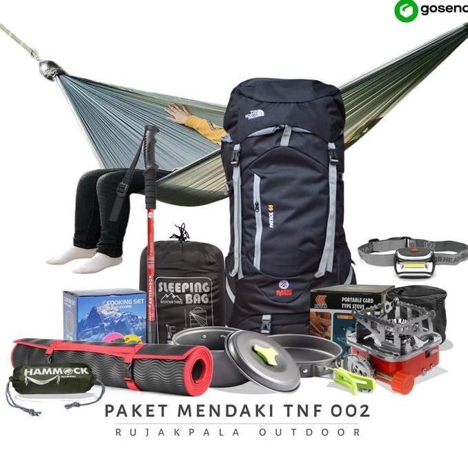 paket mendaki termurah tas gunung tnf elektra 60L lokal paket komplit