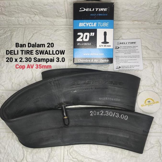Ban Dalam Sepeda BMX 20 Deli Tire 20 x 2.30 - 3.0 Cop Pentil Motor AV 35mm