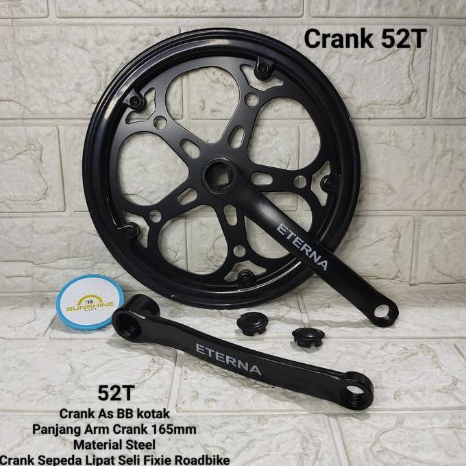Crank 52T ETERNA Gir Gear Tengah 52 T Sepeda Lipat Seli Balap Fixie RB