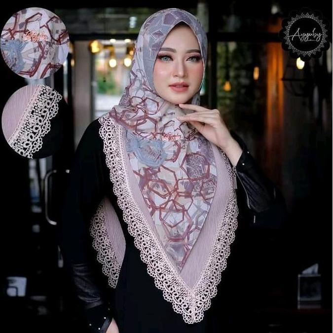 HEMAT LUAR BIASA Hijab Hudy Kirana motif ORI ayyuby Matt: Ceruty Babydoll printing kombinasi plisker