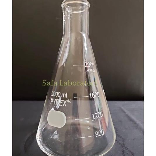 Erlenmeyer Flask 2000Ml Pyrex / Labu Erlenmeyer / Gelas Erlenmeyer
