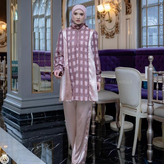 Alcavella - Maisyara One Set Tanpa Hijab | Setelan Baju Wanita Muslim Outfit Elegan