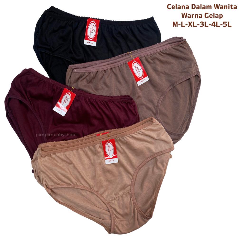 FLASH SALE 3 Pcs Celana Dalam CD Wanita Polos Halus Size M-L-XL-3L-4L-5L Undies Cewek Dewasa Remaja 