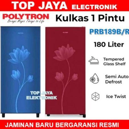 KULKAS POLYTRON 1 PINTU 180 LITER/POLYTRON KULKAS 1 PINTU PRB-189R/B BARU BERGARANSI RESMI