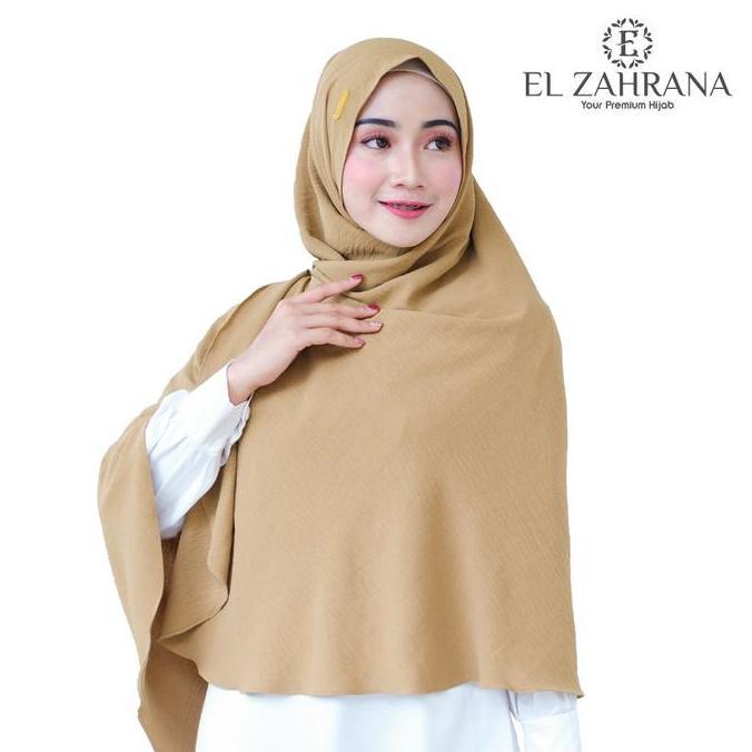 El Zahrana Lovely Shawl   Crinkle Airflow Kerudung Pashmina Oval Melayu - Pasmina Syari Jumbo  Panja