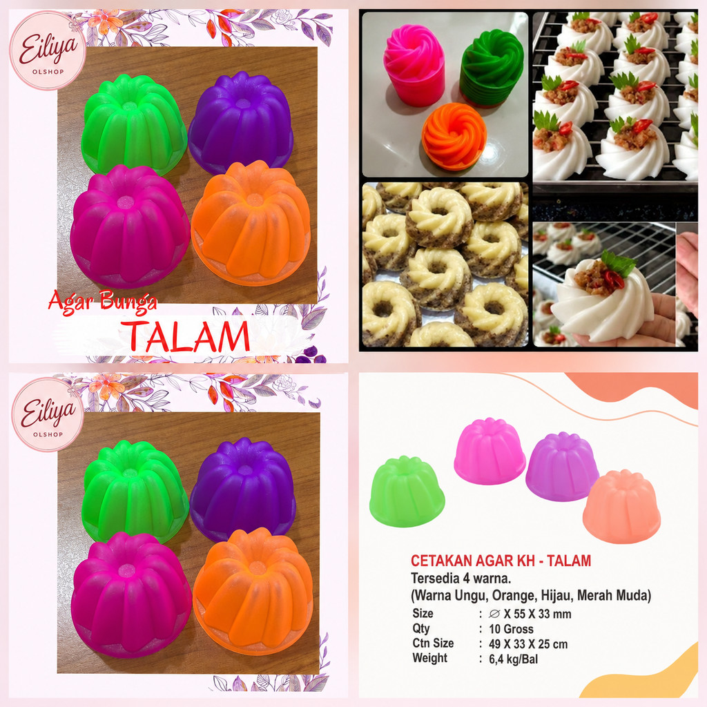 48 BIJI CETAKAN PLASTIK KUE BUNGA TALAM KH