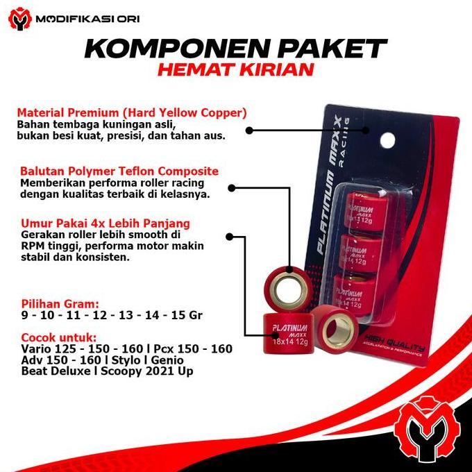 Paket HEMAT CVT Racing Vario PCX ADV 125 150 160 Old LED Bolam Upgrade Tarikan Enteng MOTOR MATIC | 