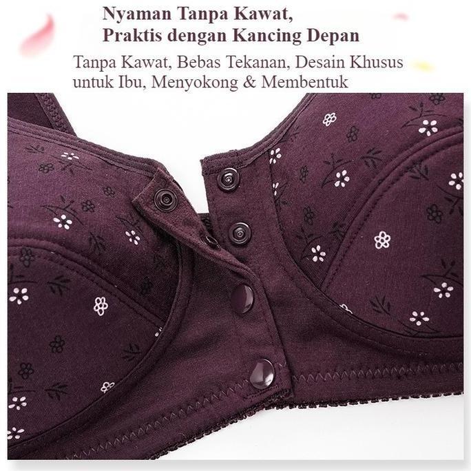 Kotai - Bra Nita Depan Kancing Tanpa Kat Nyaman Katun Lembut Bh012