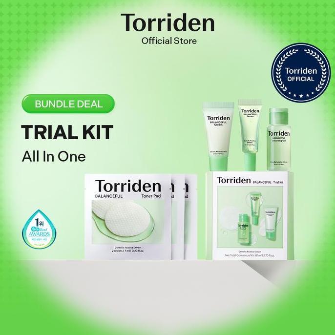 TORRIDEN OFFICIAL Balanceful Skincare Trial Kit (4 Steps) I Kulit Sensitif & Acne Prone I Set untuk 