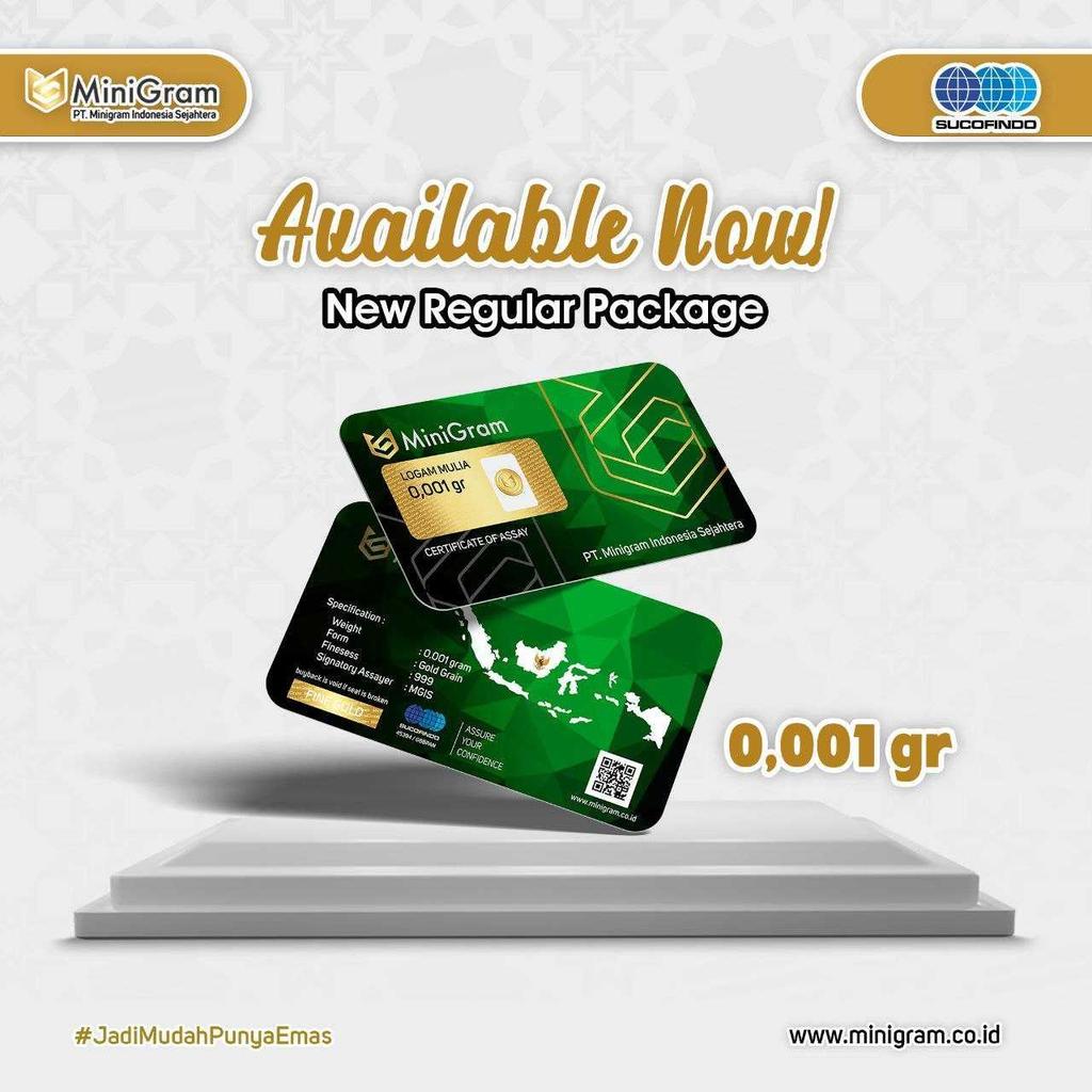 Tao Distributor Agen Resmi Minigram Logam Mulia Emas Murni 0.001 Gram