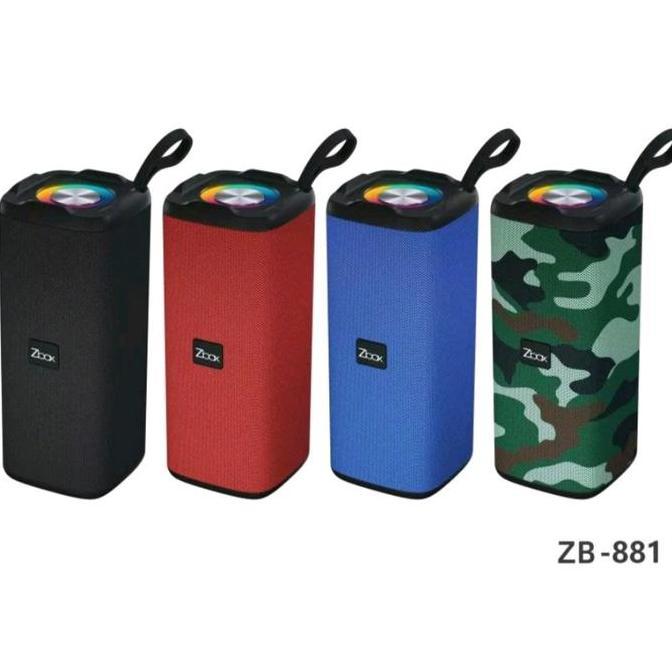 JIWAMADA611 - SPEAKER WIRELESS BLUETOOTH ZBOX ZB881 LED SUPER BASS BIRU HITAM MERAH JAM