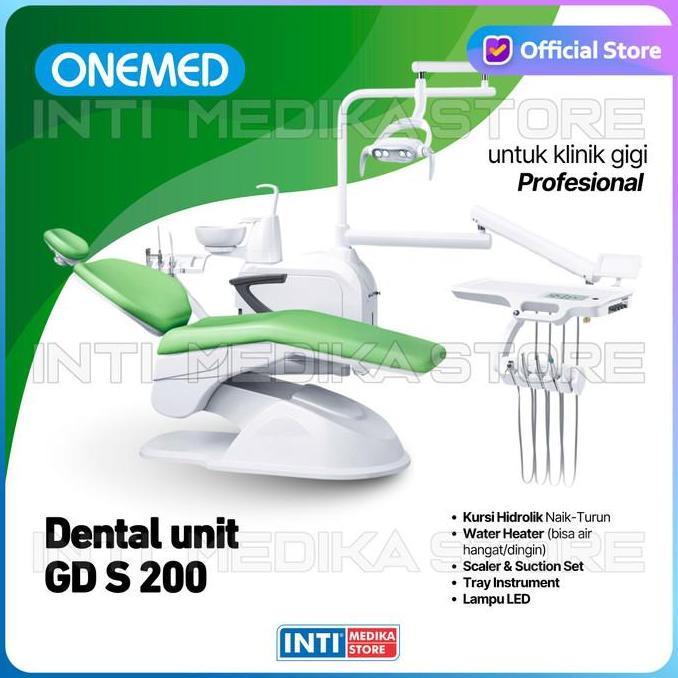ONEMED - DENTAL UNIT CHAIR with LED Lamp + Water Heater + Scaler + Suction GLADENT GD S 200 | Kursi 