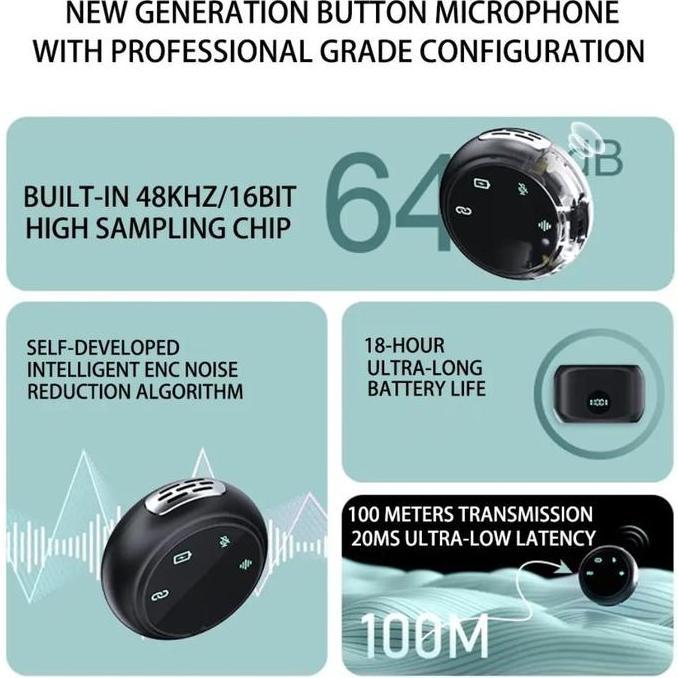 Murah Hepu Mikrofon Nirkabel Hp-K31Pro 2 In 1 Clip On Usb Tipe-C Untuk Tiktok Youtube Facebook Live 