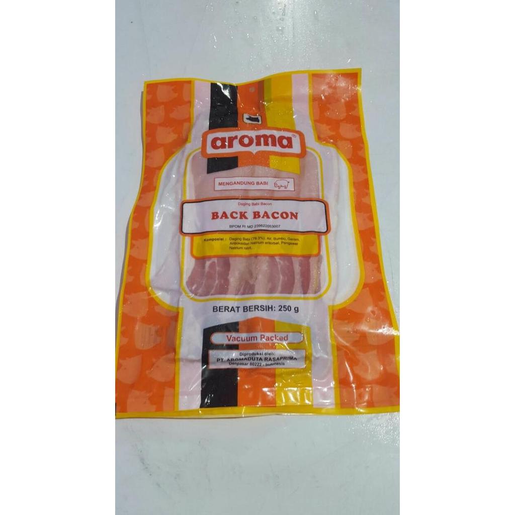 PORK BACK BACON BABI BACON AROMA (250 gram perpak)