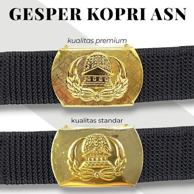 Gesper Korpri ASN PNS Pria Wanita Bahan Kuningan Asli