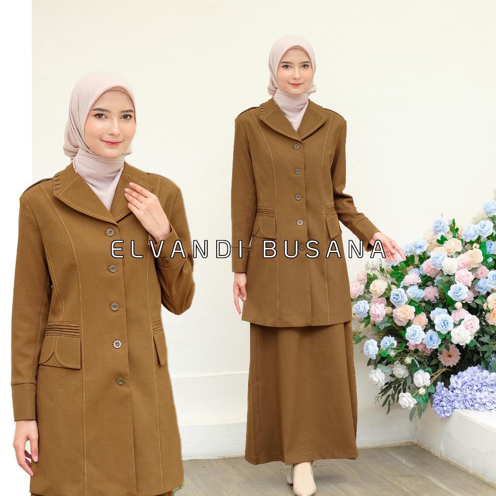 Mulus Blazer Wanita Baju Kerja Kantor Seragam Dinas Pdh Pns Pemda Guru Asn Semi Tunik Kode 6611 Pemd